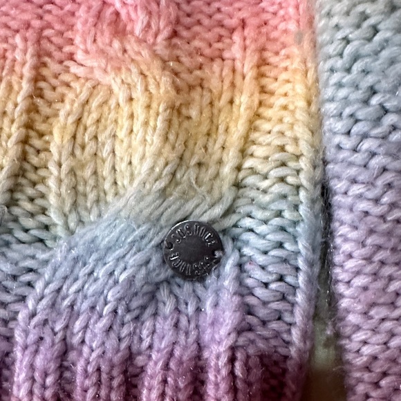 Girls Justice Colorful Cable Knit Sweater size 10 - Picture 3 of 5